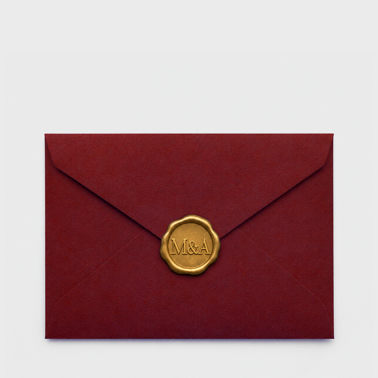 Closed green wedding envelope